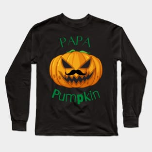 PAPA PUMPKIN - Funny Halloween Pumpkin Head | Halloween Costume Long Sleeve T-Shirt